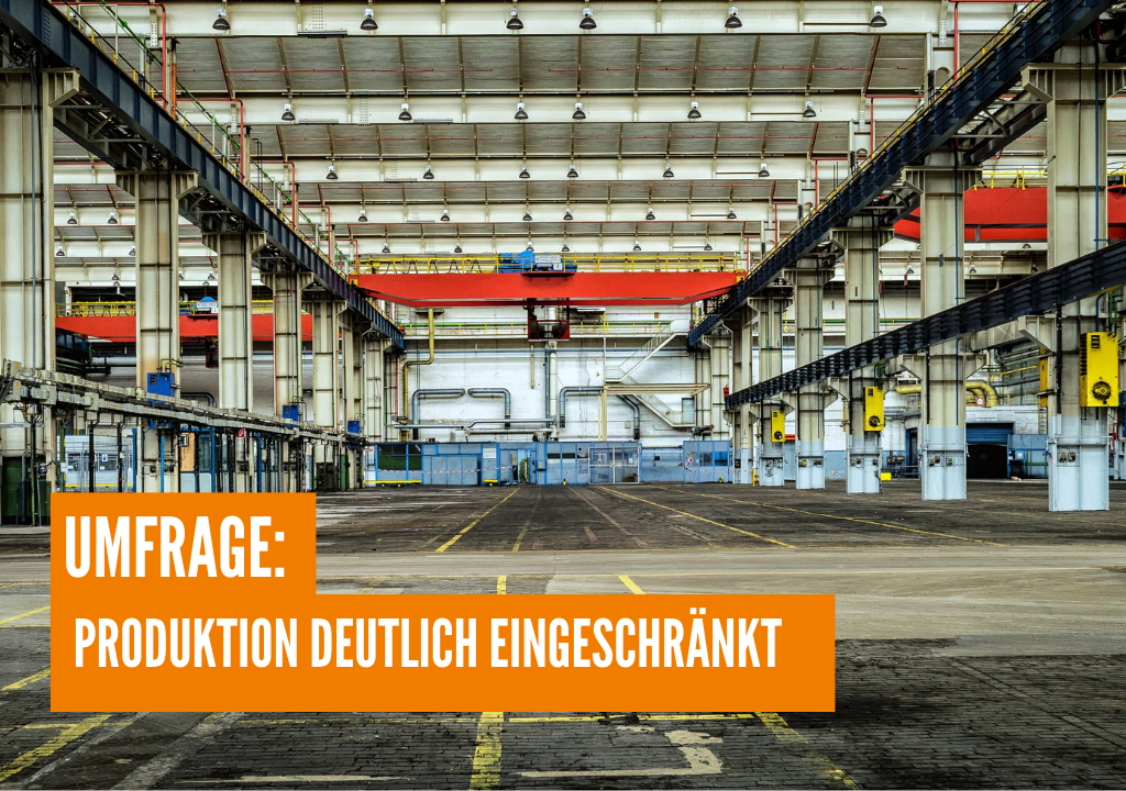 Umfrage: Produktion deutlich eingeschränkt
