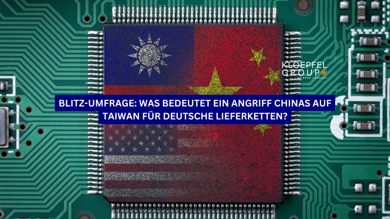 Start Blitz-Umfrage: Was bedeutet ein Angriff Chinas auf Taiwan für deutsche Lieferketten?